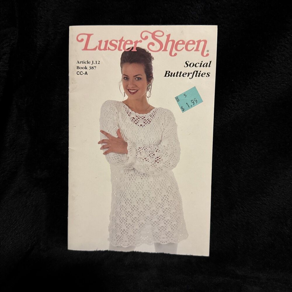 Vintage 1994 Coats & Clark Luster Sheen Social Butterflies Article J 12 Book 387